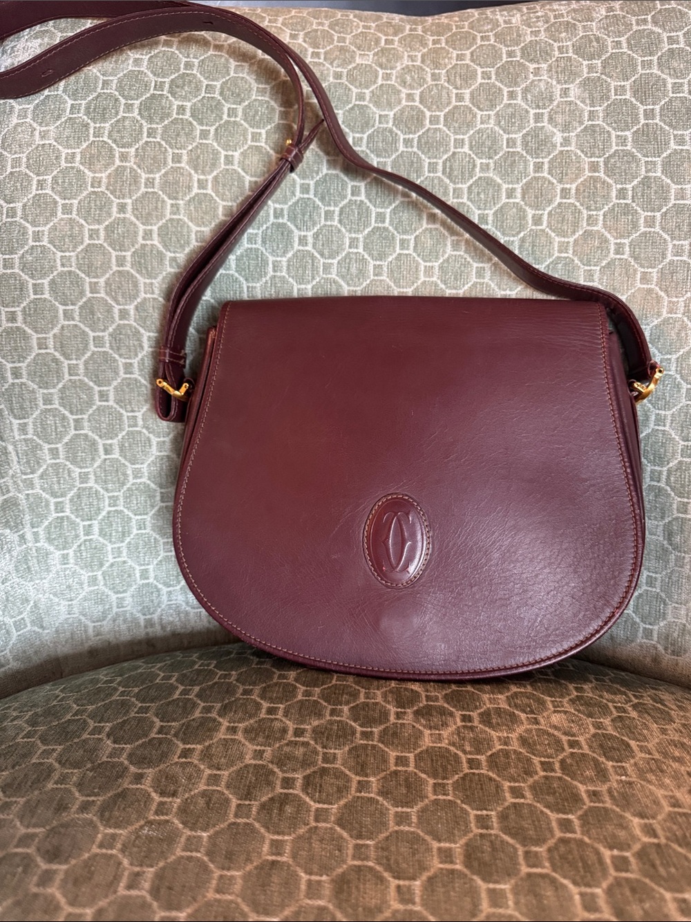 Cartier Classic Burgundy Leather Bag